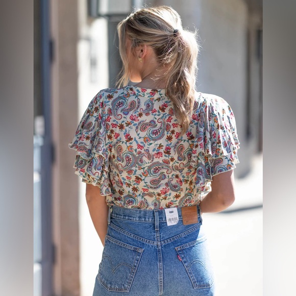 NEW Free People Call Me Later Printed Bodysuit In - Picture 11 of 11